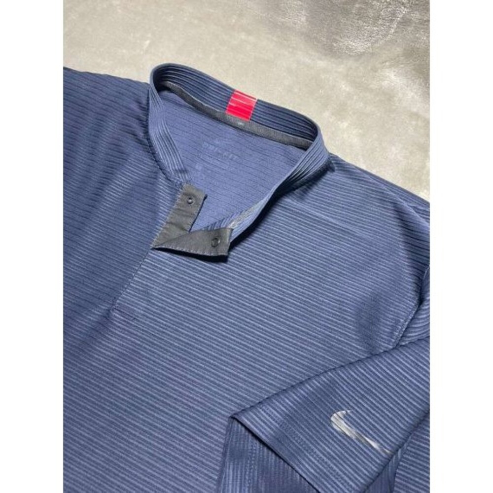 Nike Tiger Woods Blade Polo Shirt Men's Large Dark Blue Short Sleeve